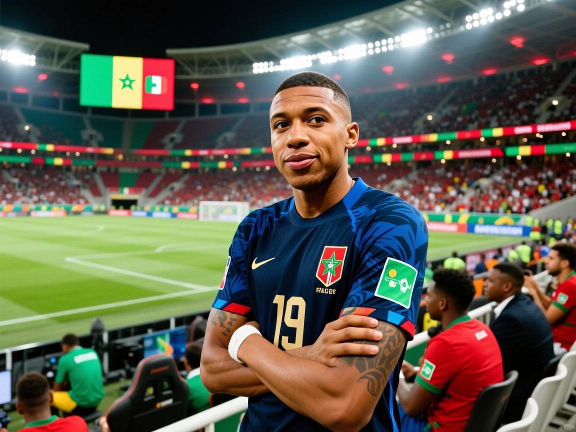 姆巴佩现身非洲杯赛场，观战摩洛哥对阵马里  第2张